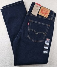 Levis 502 Taper Mens Jeans Blue Dark Wash Denim 34x30 Work Cowboy Cotton Blend