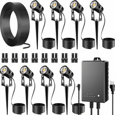 Low Voltage Landscape Spot Lights with 60W Transformer and 65FT Wire 8 Pack
