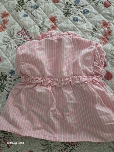 Polo by Ralph Lauren Pink Pinned Stripe Shirt For Little Girls Size 2T - Picture 5 of 5