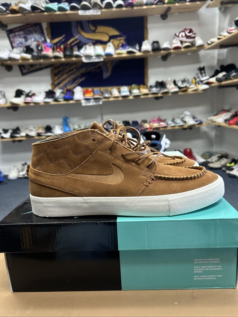 Size 10- Nike SB Zoom Stefan Janoski Tan Suede Crafted Mid (NEW w