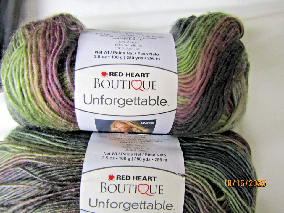 4 SKEINS RED HEART BUOTIQUE UNFORGETTABLE YARN, ECHO, 16 OZ. TOTAL - Image 2 of 4