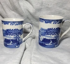 Spode Blue Italian  Coffee Mugs SET OF 2 - XLNT Cond   MORE SPODE in my store