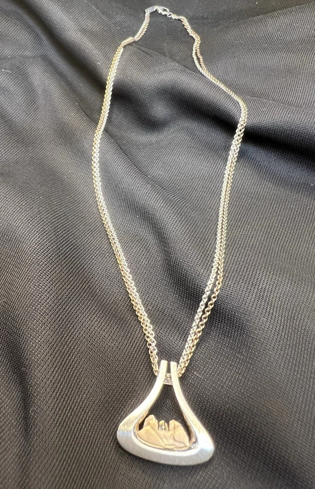 Breuning AG925 Sedona 'Roca Catedral' Oro Rosa/Rodio Sobre Esterlina 18"" Foto 2 de 4