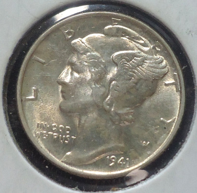 1941 Brilliant uncirculated BU FSB Mercury silver 10C dime FREE SHIPPING!