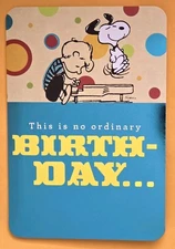Peanuts "Snoopy" Happy Birthday Greeting Card (+Envelope 4.65x6.75"). 