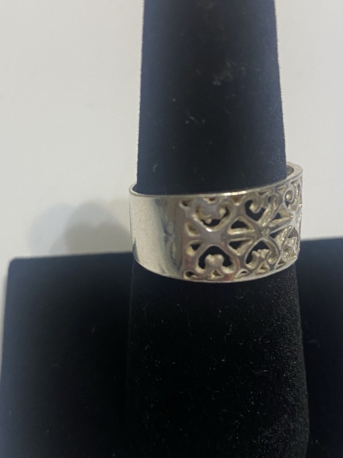 Sterling Silver 925 Open Scrollwork With Solid Ba… - image 3