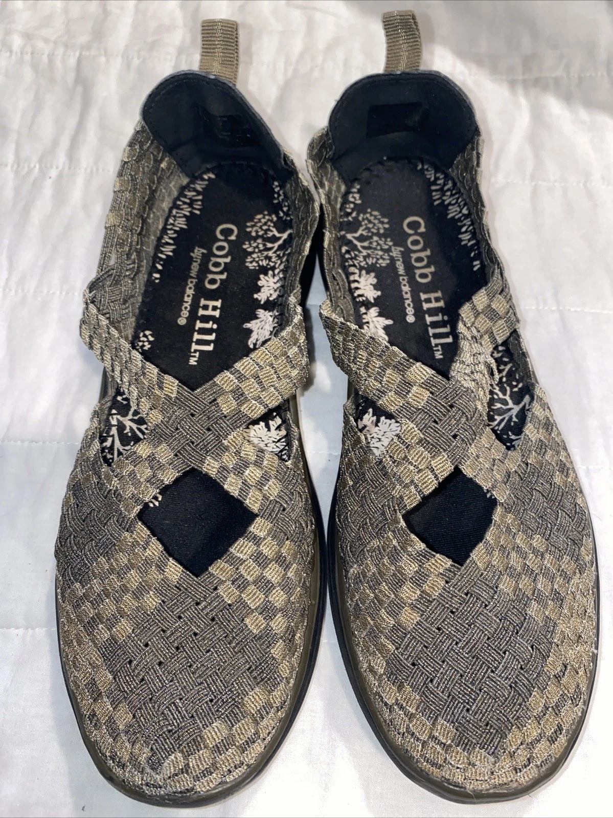 Sandali donna Cobb Hill By New Balance 8 5 M tessuto elastico slip on metallizzato