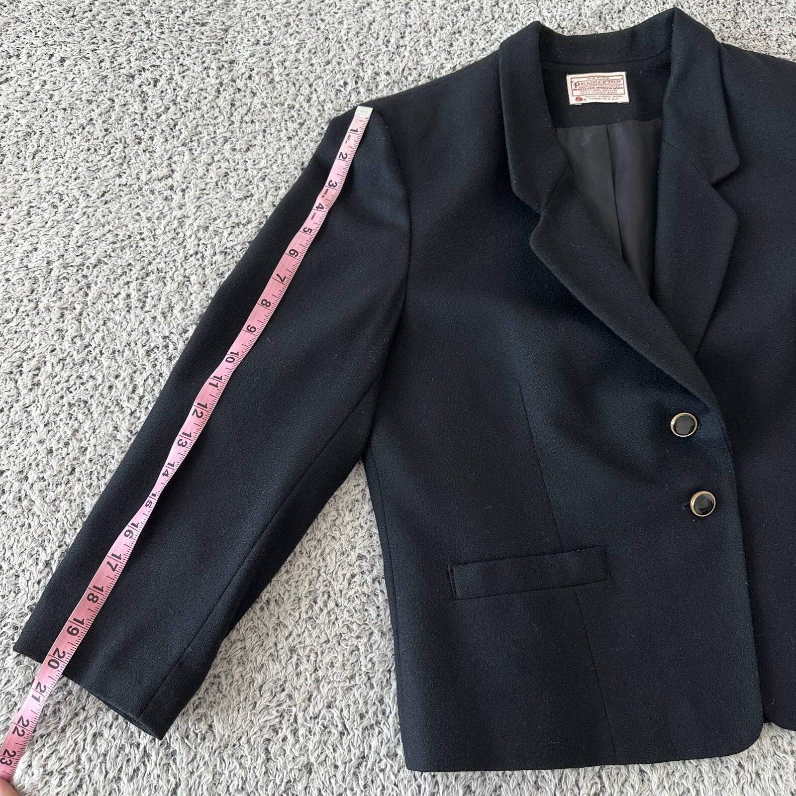 Pendleton Womens Classic Black Wool Two-Button Bl… - image 8