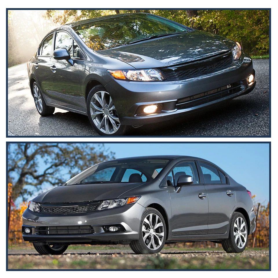 Black Headlights For 2012-2015 Honda Civic Sedan 4-Door 2012 2013 Coupe Headlamp Foto 2 de 4