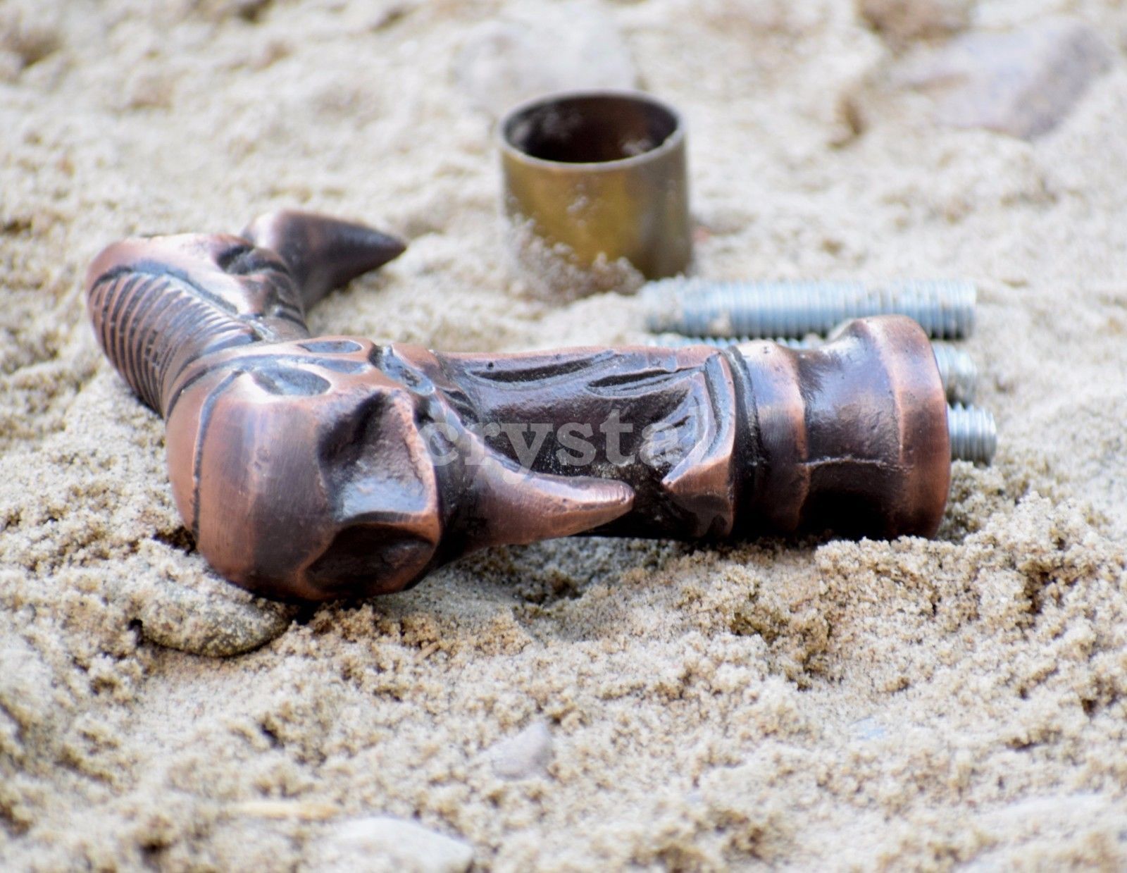 "SOLID ALUMINIUM SKULL HEAD HANDLE FOR WALKING CA… - image 2