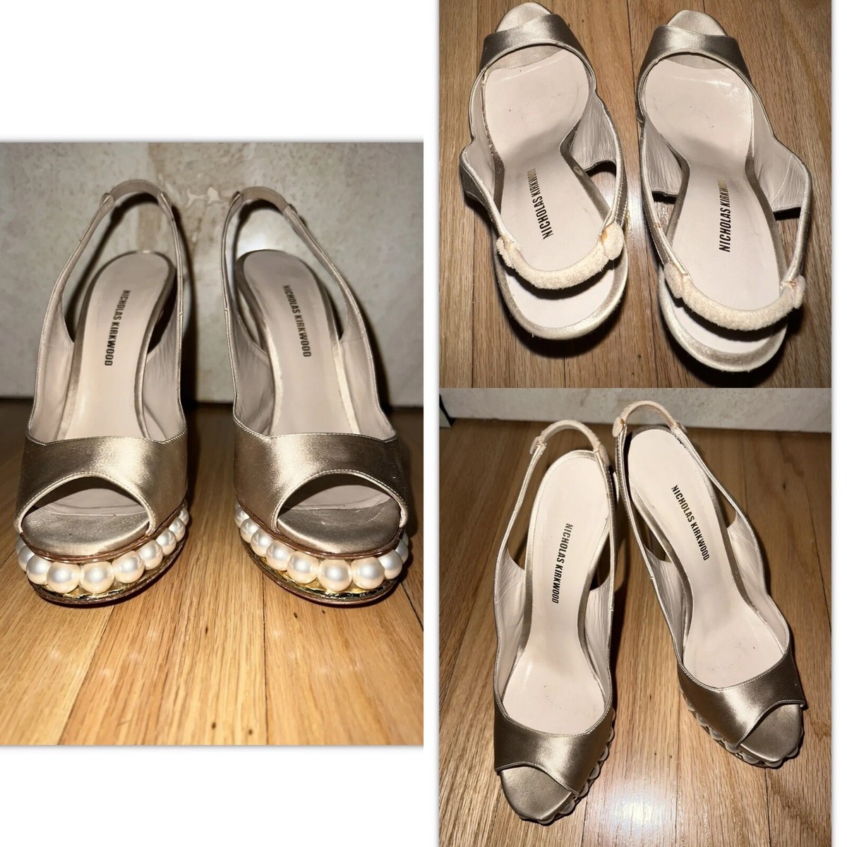 nicholas kirkwood 36 Pearl Platform Open Toe Beige High nicholas kirkwood 36 Pearl Platform Open Toe Beige High