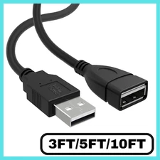 3/5/10 Feet USB A Male to USB A Female Extension Cable USB Adapter Extender LOT