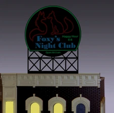 Miller Engineering ~ HO or N Scale~ Foxy's Night Club Animated Billboard ~442252