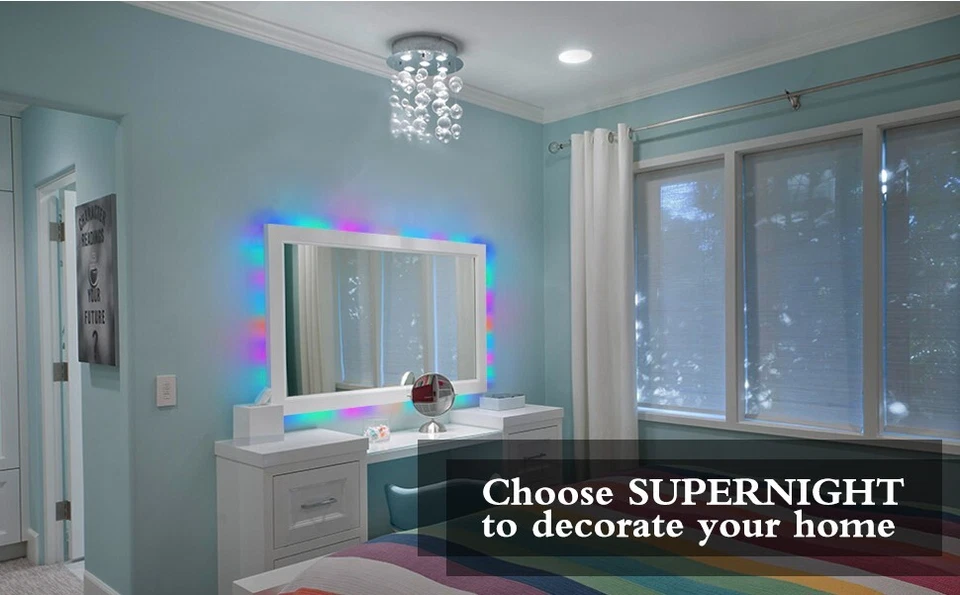 16.4ft LED Strip 3528 SMD RGB Rope Tape Fairy Light 12V for Party TV Bar Bedroom - Image 3 of 4