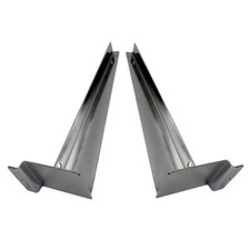 11-1/2' Long Chrome Slatwall Wood Shelf Bracket Left Right - 1 Pair