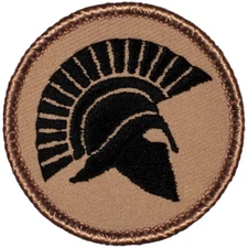 Spartan Silhouette Patrol Patch  - 2" Round Embroidered Patch