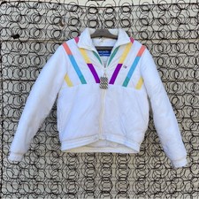 80s Ocean Pacific Pastel Color Block Diagonal Stripe Ski Coat Jacket Medium