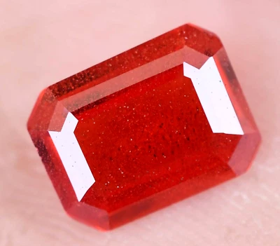 Natürlich Ahorn Orange Saphir 3.75 Karat Smaragd Umwerfend Zertifiziert Lose - Bild 1 von 4