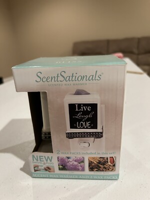 Simply ScentSational Live Laugh Love Accent Wax Warmer and 2 Wax Packs - New!
