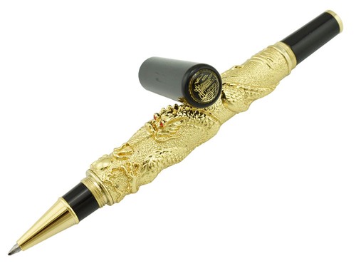 Jinhao Metal Vintage Roller Ball Pen, Oriental Dragon Heavy Pen (Golden Color) - Picture 2 of 7
