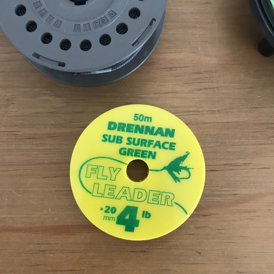 Vintage LEEDA Rimfly Concept 375 Fly Fishing Reel Spare Spool + 4lb Fly