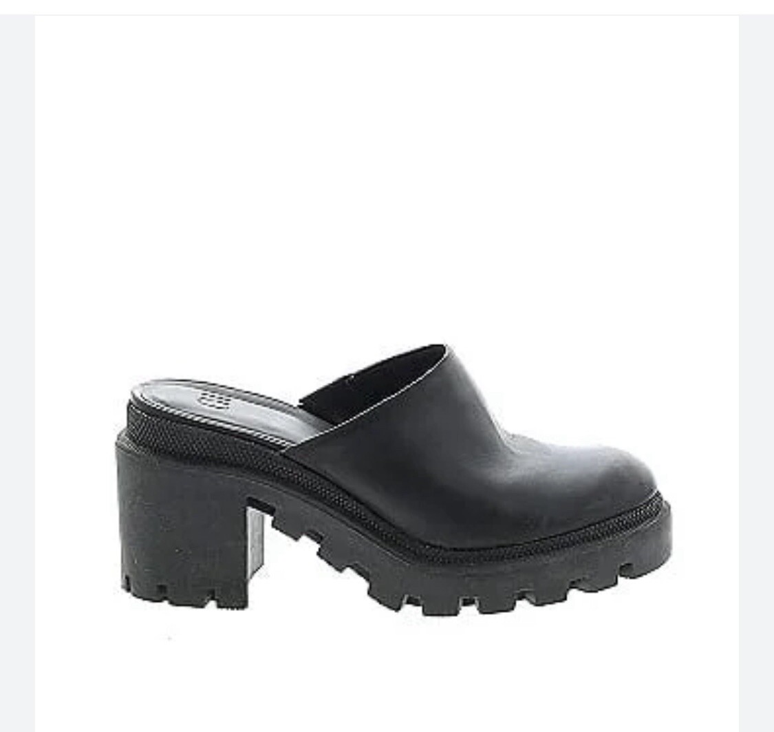 SAOLA GB Gianni Bini taglia 9 5 M DONNA "End Game" pelle nero suola a strappo mules