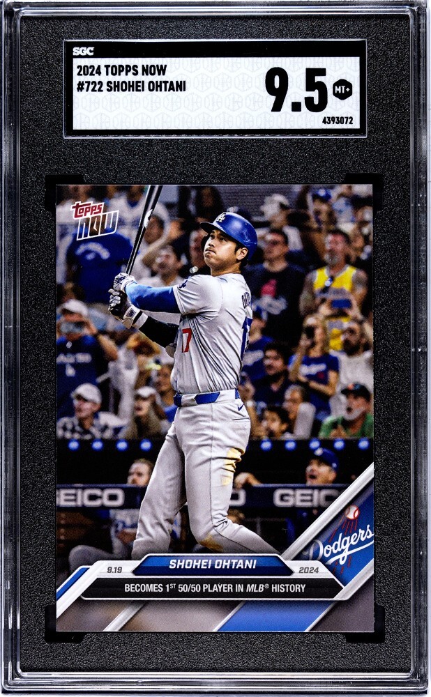2024 Topps now 大谷翔平 722SP 50/50 psa9 2024 Topps Now #722 Shohei Ohtani SGC 9.5 MINT+ 50/50 MVP Dodgers