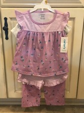 New Toddler Girl Carter's Floral Tops  Bottoms Pajama Set 3 4 5