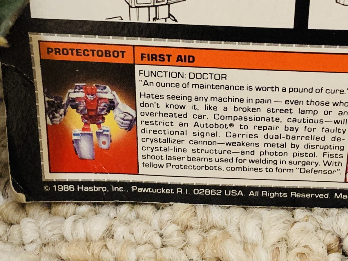 Transformers G1 / Protectobot / First Aid / Hasbro / 1985
