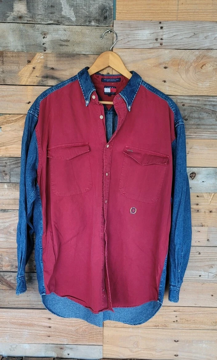 90s colorblock deals denim jacket
