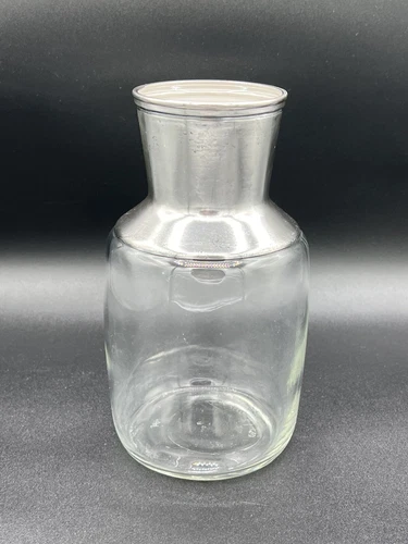 Vintage Anchor Hocking Silver Neck Glass Carafe