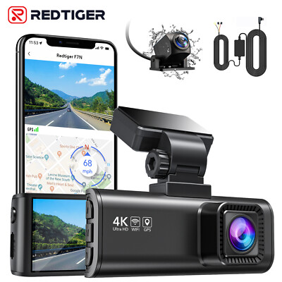 REDTIGER 4K Dashcam vorne und hinten Dual Dash Kamera Kostenloses Hardwire Kit