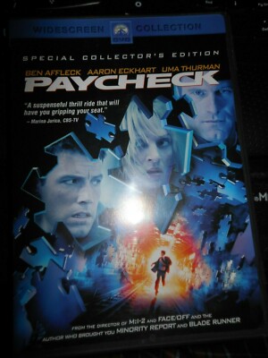 Paycheck Ben Affleck Uma Thurman Aaron Eckhart DVD UK