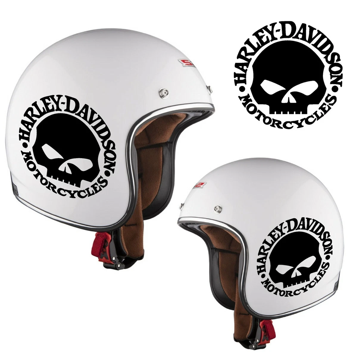 Adesivi Stiker Skull Harley per casco moto custom chopper | eBay