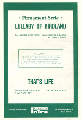 Lullaby of Birdland (G. Shearing)/ That's Live (K. Gordon), für Combo / Big Band