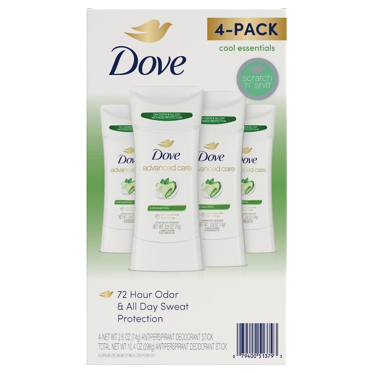 Dove Advanced Care Cool Essentials Deodorant (2.6 oz., 4 pk.) | eBay