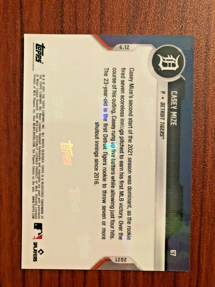 2021 MLB Topps Now CASEY MIZE #67 Rookie First MLB Win RC - Red