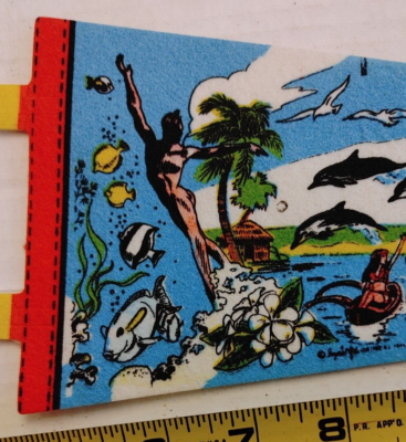 VINTAGE SEA LIFE PARK HAWAII PENNANT 14.5