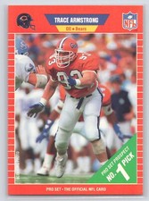 1989 Pro Set #487 Trace Armstrong RC Rookie - Bears - MINT