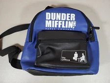 The Office Dunder Mifflin Paper Company Mini Backpack Purse Blue Black Bag