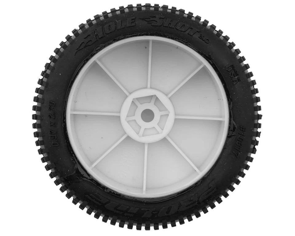 Pro-Line Hole Shot 3.0 1.9" Pre-Mounted Buggy Tire (White) (4) - Image 2 of 4