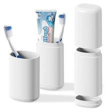 Travel Toothbrush Case - Portable Toothbrush Holder with Mouthwash Cup, Compa...
