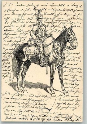 38214084 - Signed Von Nagel A Dragoon On Horseback Nobility Correspondence German
