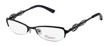 NEW THALIA EDITA EYEWEAR BROWLINE HALF-RIM 52-17-135 BLACK WOMENS METAL BLACK