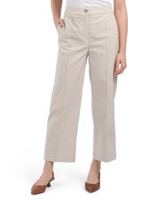 NWT Women's Nicole Miller Silver Seamed Hi-Rise Straight Leg Cropped Pants- NEW