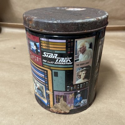 Vintage Star Trek TNG Metal Tin Canister Rusted Sci-Fi Display 6x5
