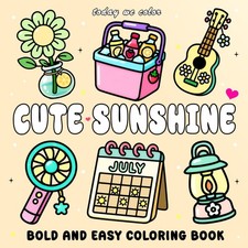 Cute Sunshine: Bold and Easy Coloring Book for Adults Kids Featuring...