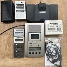 Grundig Bundle ST3220 Stenorette, Cassettes, Headset Eraser Foot Control Headset