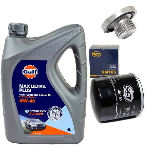 MotoröL Filter Set 10W-40 4 Liter + ÖLablassschraube FüR Opel Astra F Vectra B-image