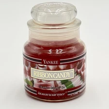 Yankee Candle RIBBON CANDY Housewarmer Small Jar 3.7 oz Black Band White Label